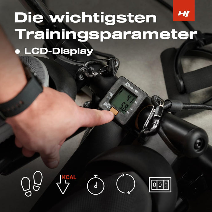 Hop-Sport Swing Stepper HS-050S Norg, Up-Down-Side-Stepper für Zuhause mit Haltegriffen, Expander &