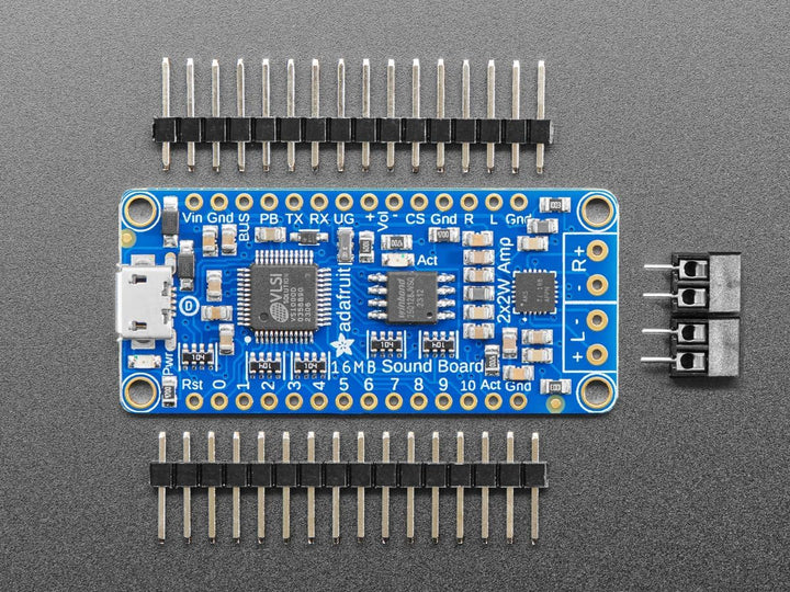 Adafruit Audio FX Soundboard + 2x2W Amp - WAV/OGG Trigger -16MB