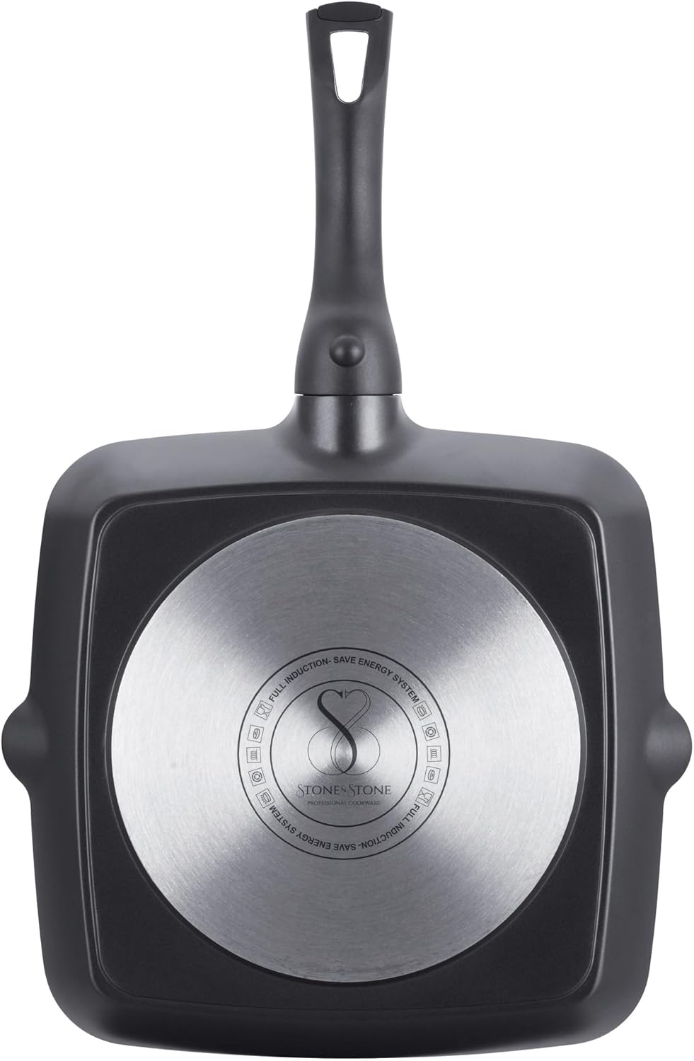 Stone&Stone Quadratische Grillpfanne 28x28 cm | Profi Bistecchiera | Deutsche Antihaftbeschichtung G