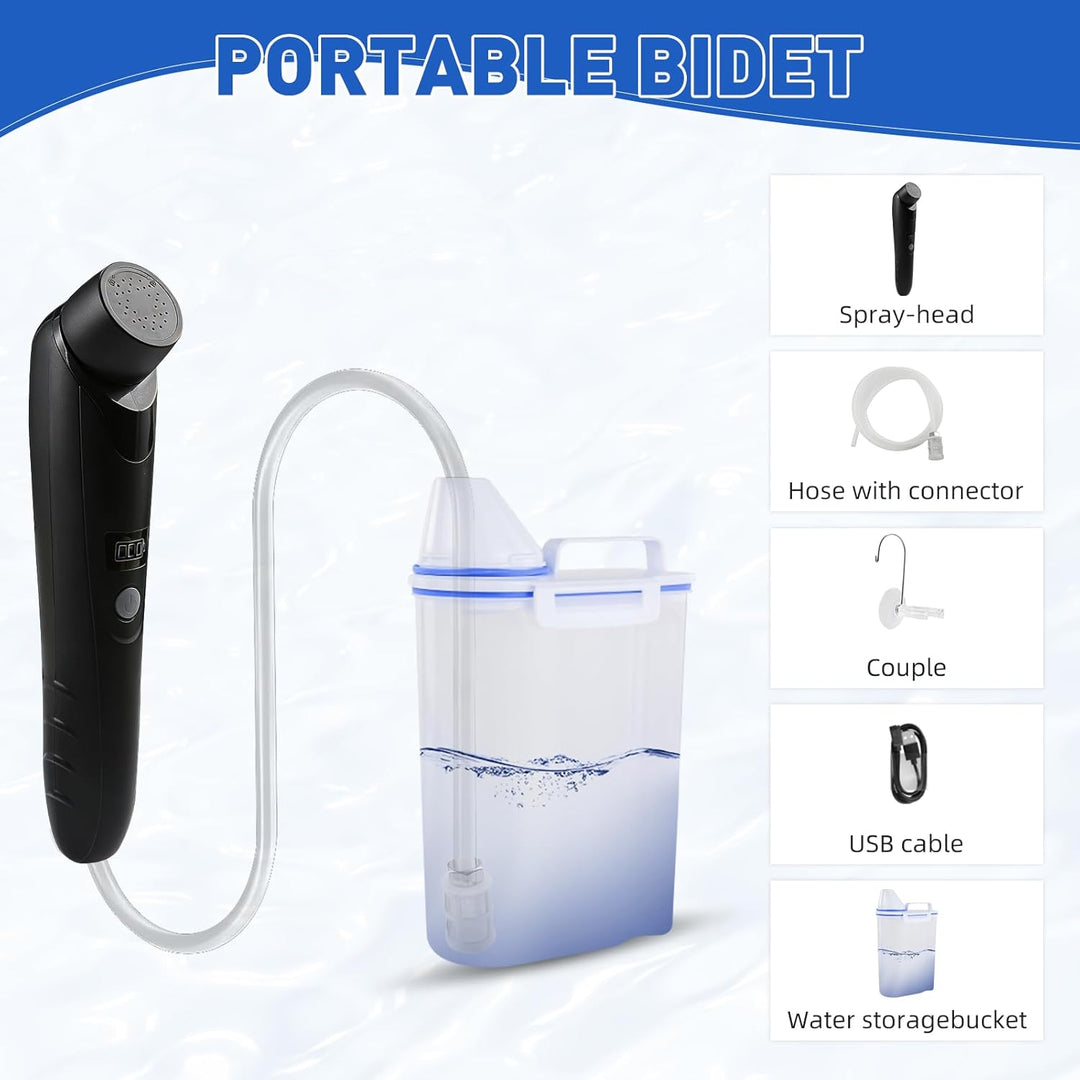 Portable Bidet,2.5L Elektrisch Bidet, Reise Bidet Handbrause | für Toilette Outdoor, für Bad/ Wander