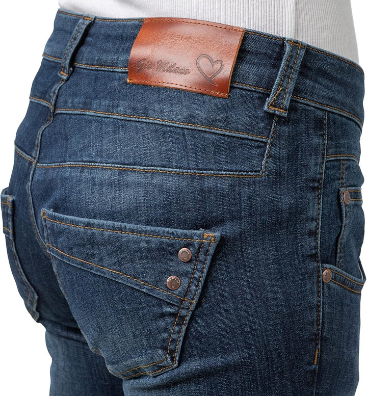 Gio-Zoe, Bequeme Power-Stretch-Jeans mit niedriger Leibhoehe, Slim Fit, 34 Slim Lang