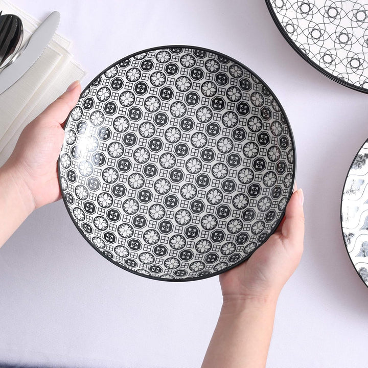 vancasso Haruka Porzellan Suppenteller, 8 tlg. Tiefteller, Ø 21,5 cm Teller Set,700ml 8-teilig Suppe
