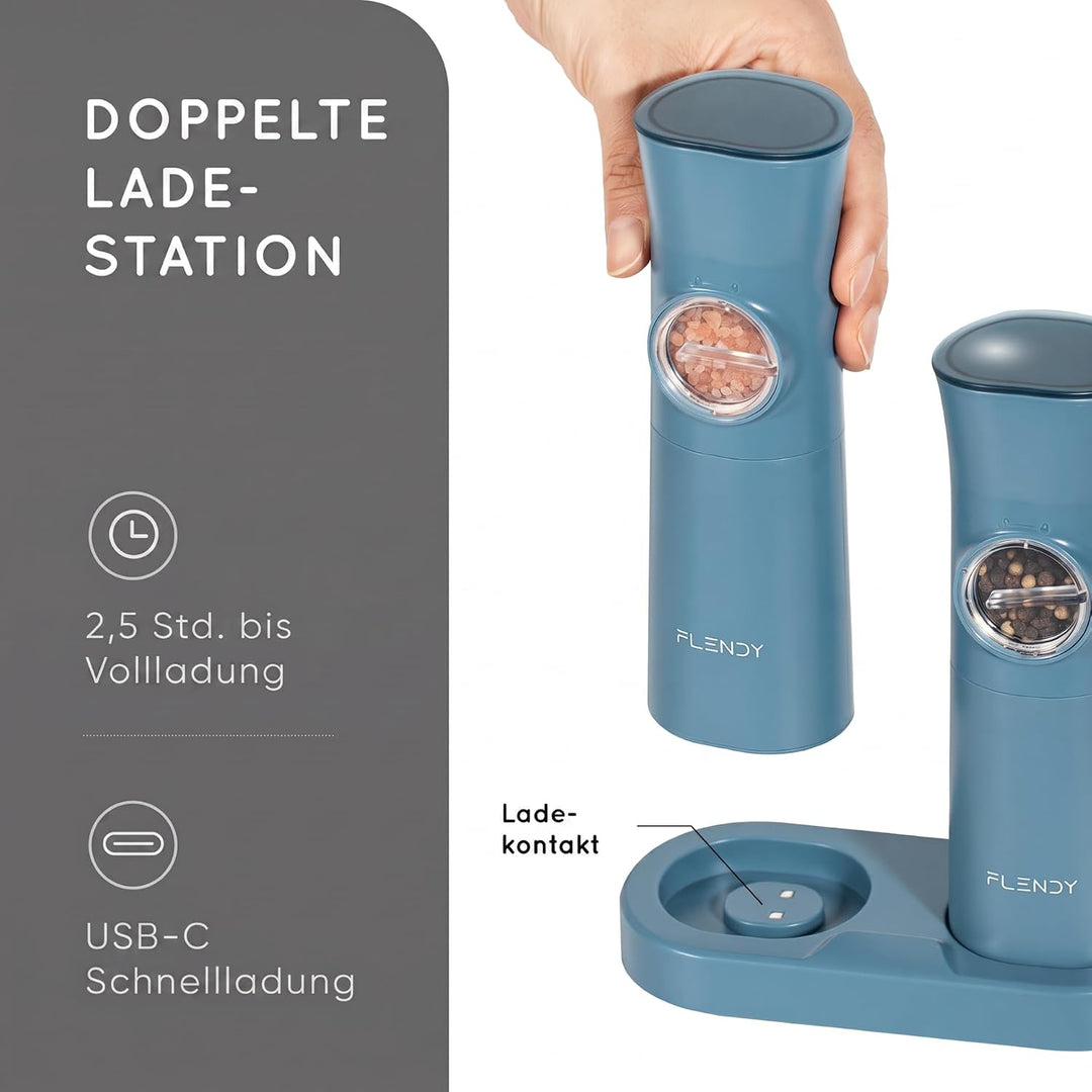 Schwerkraft elektrische Salz und Pfeffermühle Set, 2er-Set Wiederaufladbare elektrische Salz und Pfe