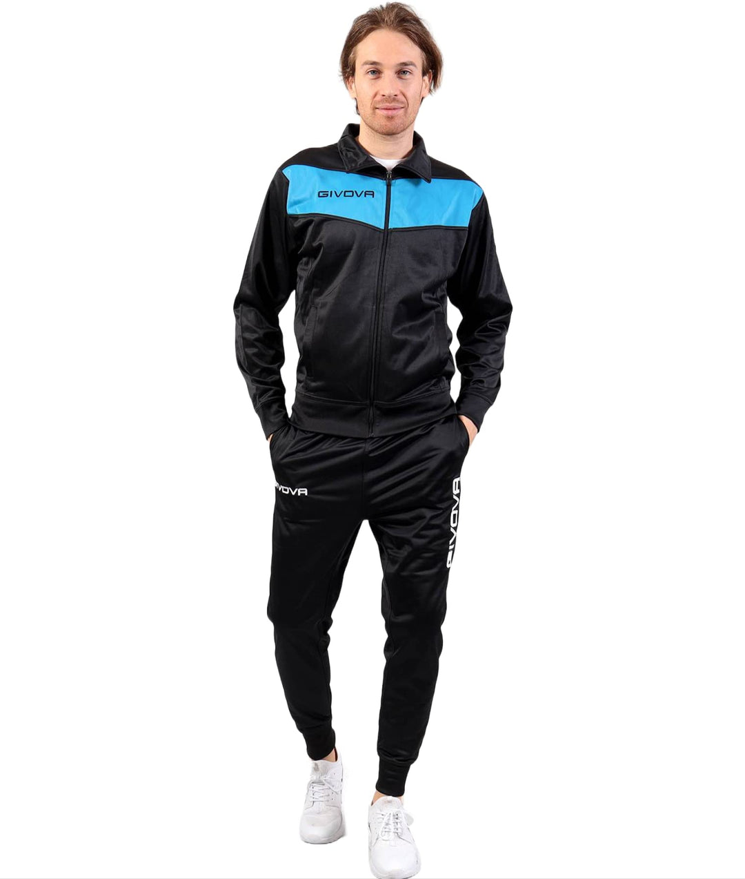 Givova Herren Anzug King Sportoutfit 3XS Schwarz/Türkis, 3XS Schwarz/Türkis