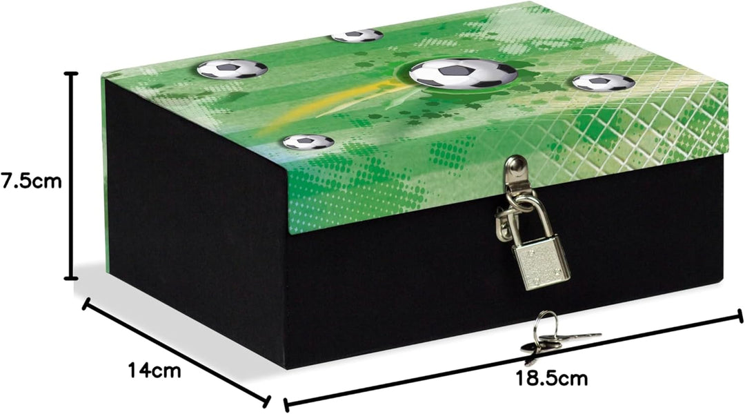 Box mit Schloss 18,5 x 14 x 7,5 cm, ideal zum Aufbewahren von Geheimnissen, Schmuck und Figuren, grü