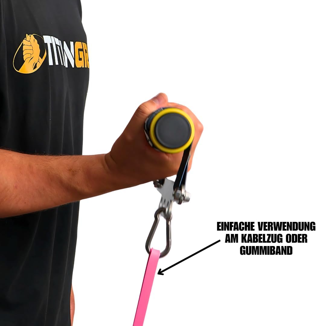 Armwrestling Wrist Wrench – Hand-, Finger- &amp; Unterarmtrainer – Griffkrafttrainer für Kabelzug, Loadi