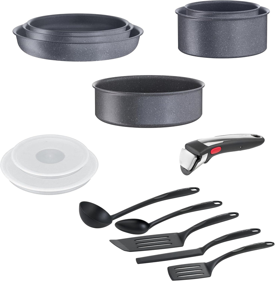 Tefal Ingenio L7669902 Kochgeschirr, 14-teilig, Induktion, Antihaftbeschichtung, stapelbar, spülmasc