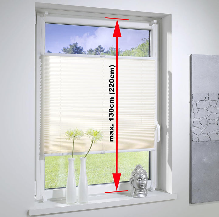 DécoProfi Wabenplissee ohne Bohren Weiss 35cm x 130cm I Verspannte Plissees nach Mass mit Klemmträge