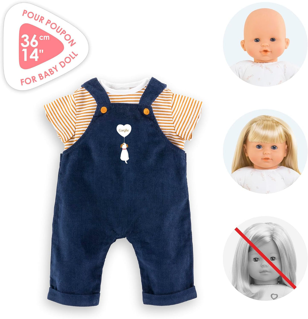 Corolle T-Shirt und Latzhose, Marineblau, Kleidung, für Puppen, 36 cm, ab 2 Jahren, 9000141890
