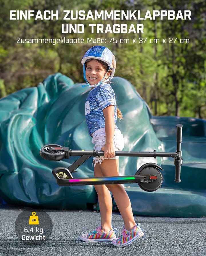 FanttikRide C9 Pro E Scooter Kinder ab 8 Jahren, Bunte Regenbogenlichter E Roller für Jungen und Mäd
