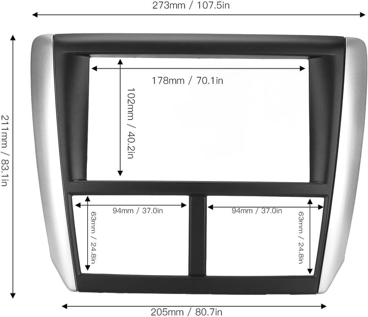 Doppel-DIN-Autoradio-Blende, Navi-Panel-Rahmenersatz für Subaru Impreza 2007-2012 Doppel-DIN-Autorad