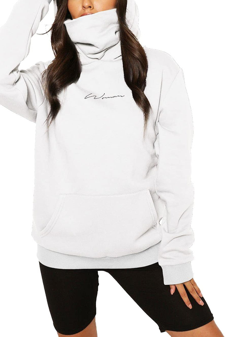 TrendiMax Damen Hoodie Kapuzenpullover Langarm Sweatshirt Winter Pullover Hochkragen Sweatjacke Kapu
