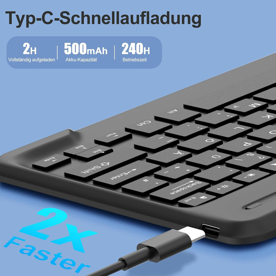 IVEOPPE Hülle mit Tastatur für iPad Air 13 Zoll 2025 M3/2024 M2, Deutsches QWERTZ Layout, Bluetooth