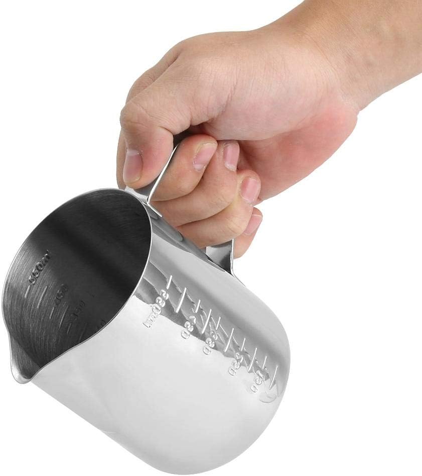 Milchaufschäumkanne, 350ml/550ml Edelstahl Milch Aufschäumen Messbecher für Barista, Cappuccino, Esp