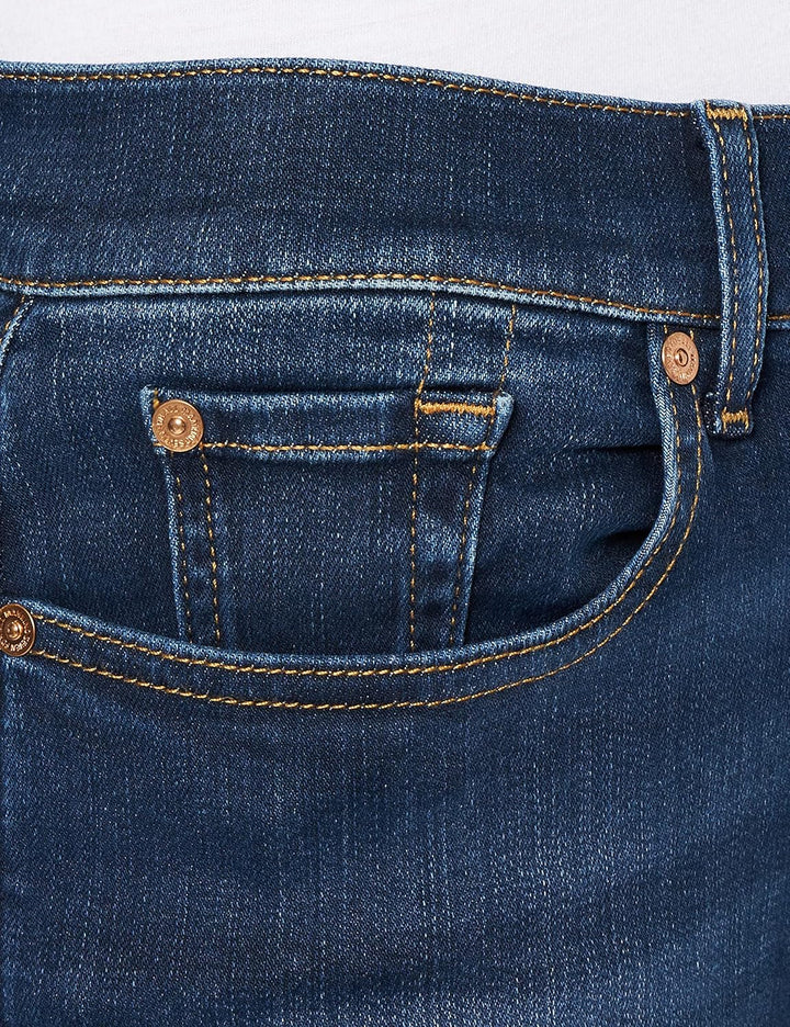 7 For All Mankind Damen Relaxed Skinny Slim Illusion Eco Empower Jeans 25 Dark Blue, 25 Dark Blue