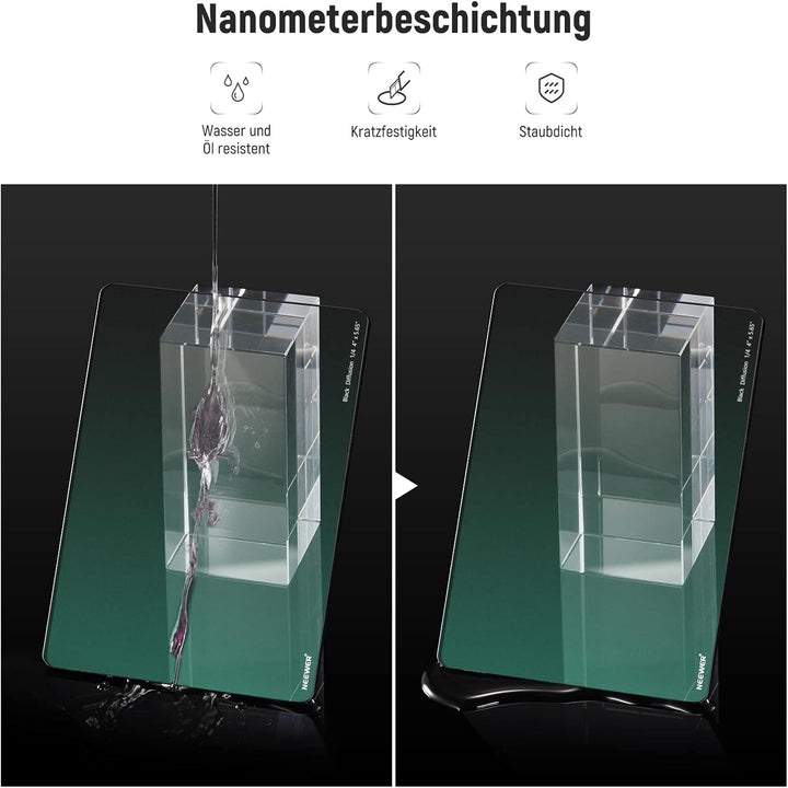 NEEWER Rechteckfilter Black Diffusion 1/4 Filter Kino Effektfilter 4"x5.65" Square Filter Kompatibel