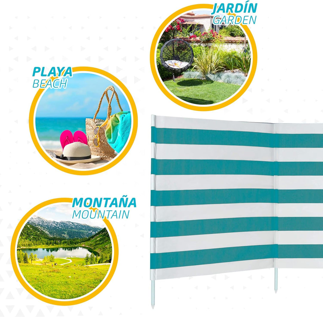 AKTIVE 62135 Windschutz aus Polyester, 480 x 82 cm, mit Stahlmast, einzeln