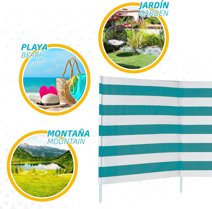 AKTIVE 62135 Windschutz aus Polyester, 480 x 82 cm, mit Stahlmast, einzeln