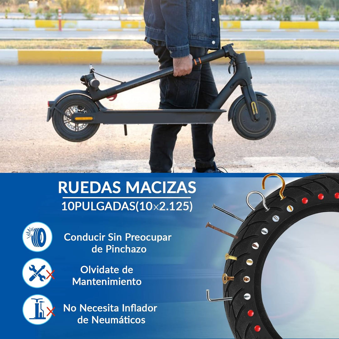 ANSENI 10 zoll e-scooter reifen,Vollreifen 10X2,125 Ersatzreifen für Vivobike S2 Max,S3 Max,Scooter