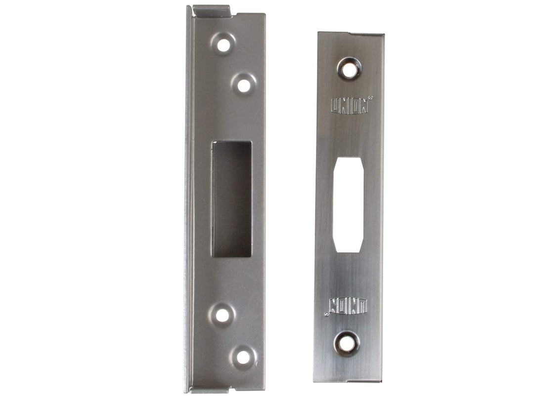Union Locks Strongbolt 2100 Einsteck-Riegelschloss mit FalztüRen-Set, 13 mm, satiniertes Chrom Multi