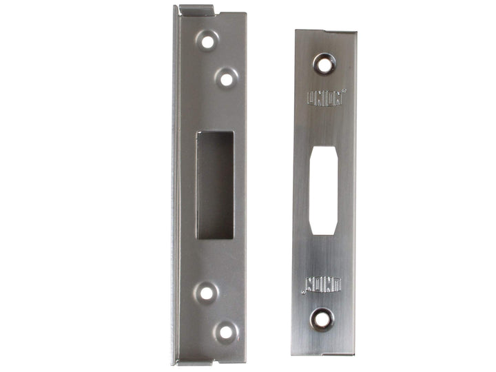 Union Locks Strongbolt 2100 Einsteck-Riegelschloss mit FalztüRen-Set, 13 mm, satiniertes Chrom Multi