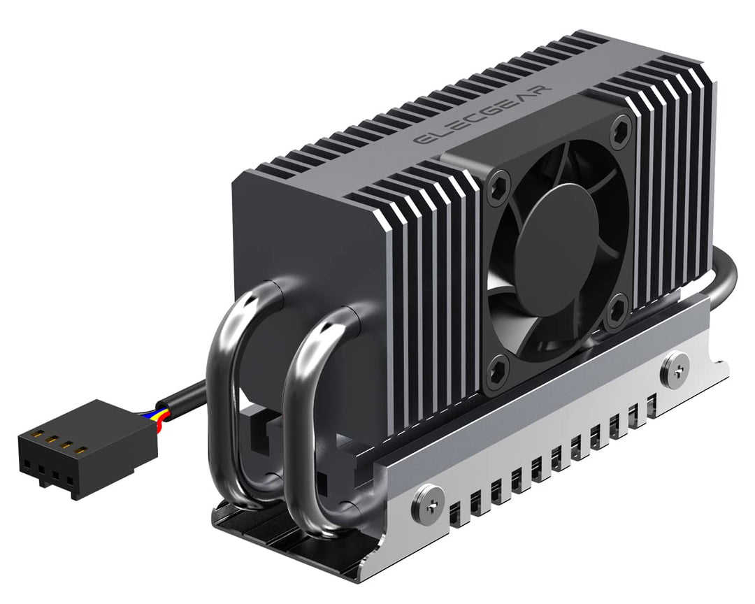 ElecGear EL-80X M.2 2280 SSD Kühler, PWM Lüfter + Heatpipe + Kühlkörper aus Aluminium Heatsink für 8