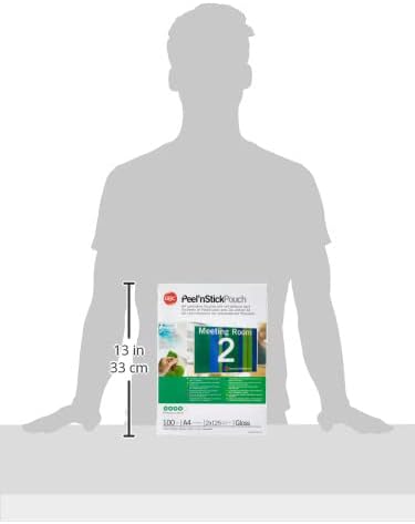 GBC selbstklebende Laminierfolien A4 125 mic, Peel'nStick, Robuste Laminiertaschen im 100er Pack, Gl