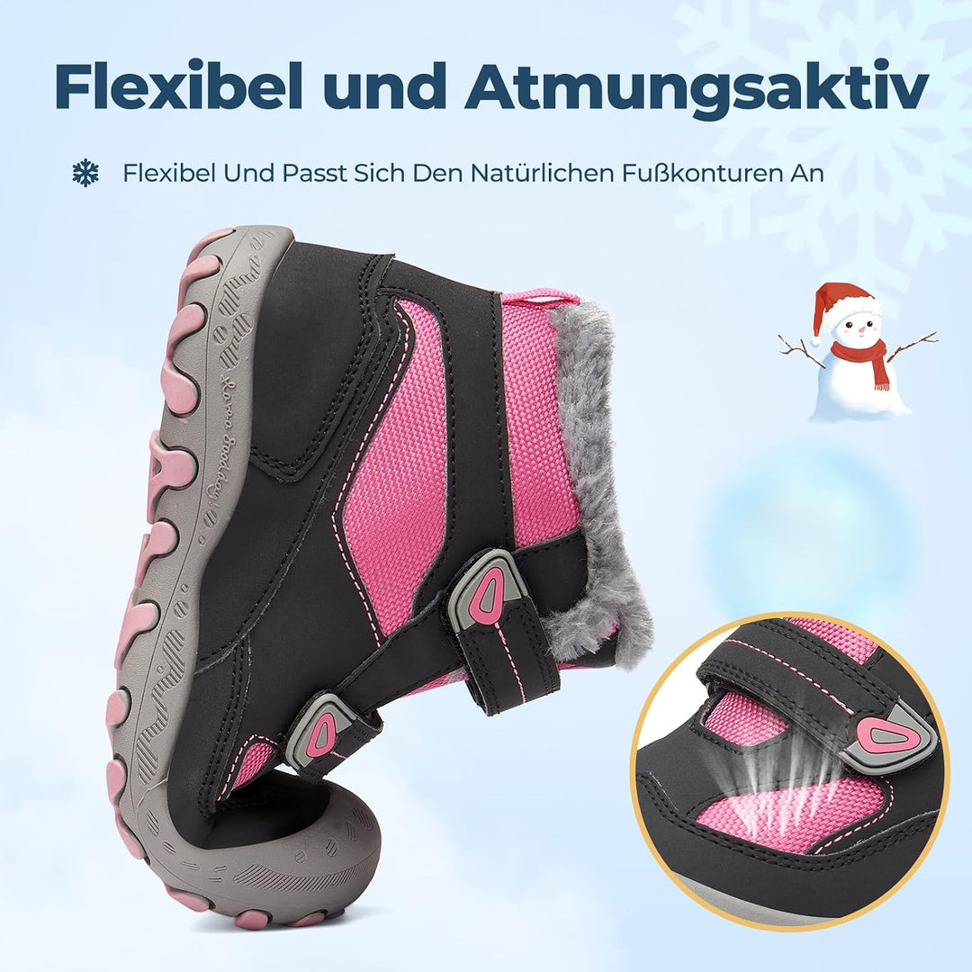 Mishansha Kinder Outdoor Winterschuhe Warm Gefüttert Winterstiefel, Gr.24-38 27 EU Magenta Lila, 27