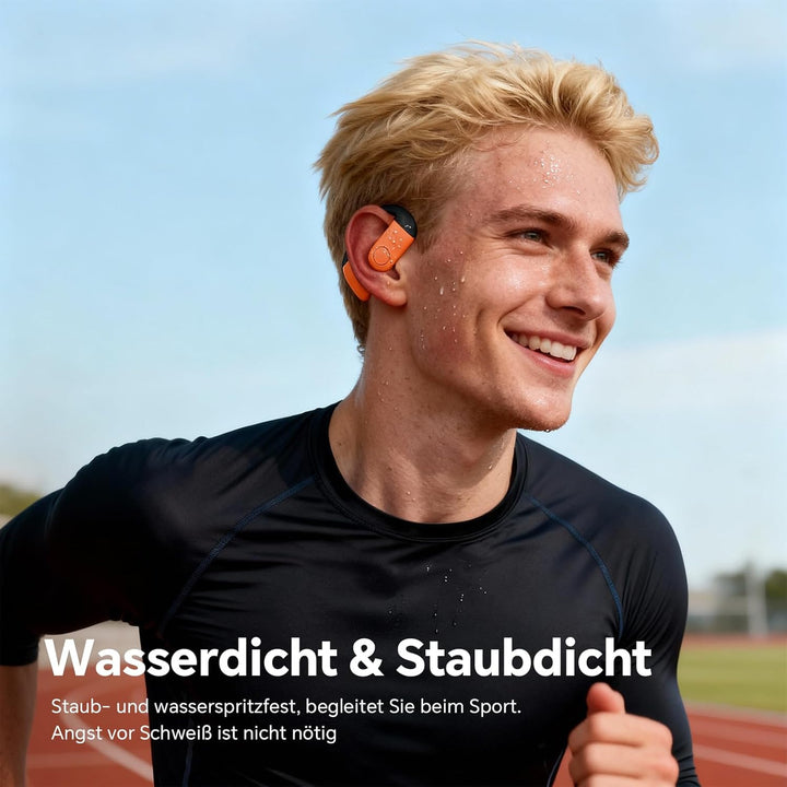 Wireless Single Earbud Bluetooth Headset mit Mikrofon Handy Telefon Freisprech Open Ear Einzeln Spor
