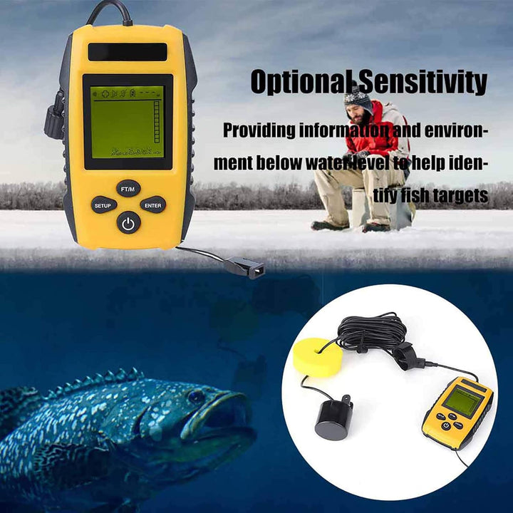 Fischfinder Sonarsensor 200 kHz Tragbarer Sonar Fischfinder LCD Display Angeln Tiefenmesser 0,7 m bi