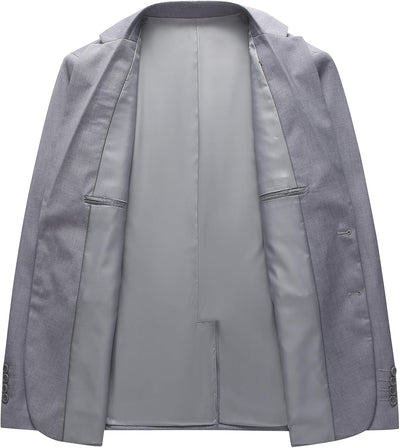 KUDMOL Herren Anzug 2 Stücke Slim Fit Anzug Business Hochzeit Formal Dinner Zwei Knöpfe Smoking Anzu