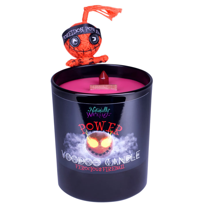 Naturally Wicked Voodoo Macht Kerze | Inc Voodoo Puppe & Kristallstab | Vegane Kristallzauberkerze