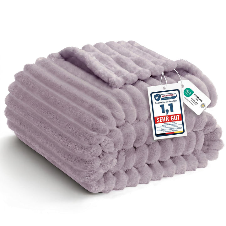 WAVVE Kuscheldecke Flauschig Decke - 150x200cm - Grauviolett - Weiche Flanell Fleecedecke, Sofadecke