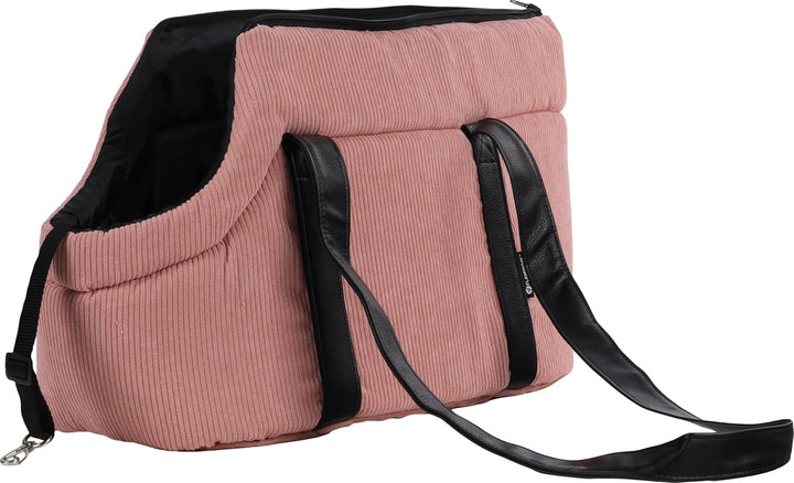 Hundetasche - Tragetasche Alessia Rosa – 46x23x25cm – Polyester mit Rippcord – Öffnung Oben – heraus