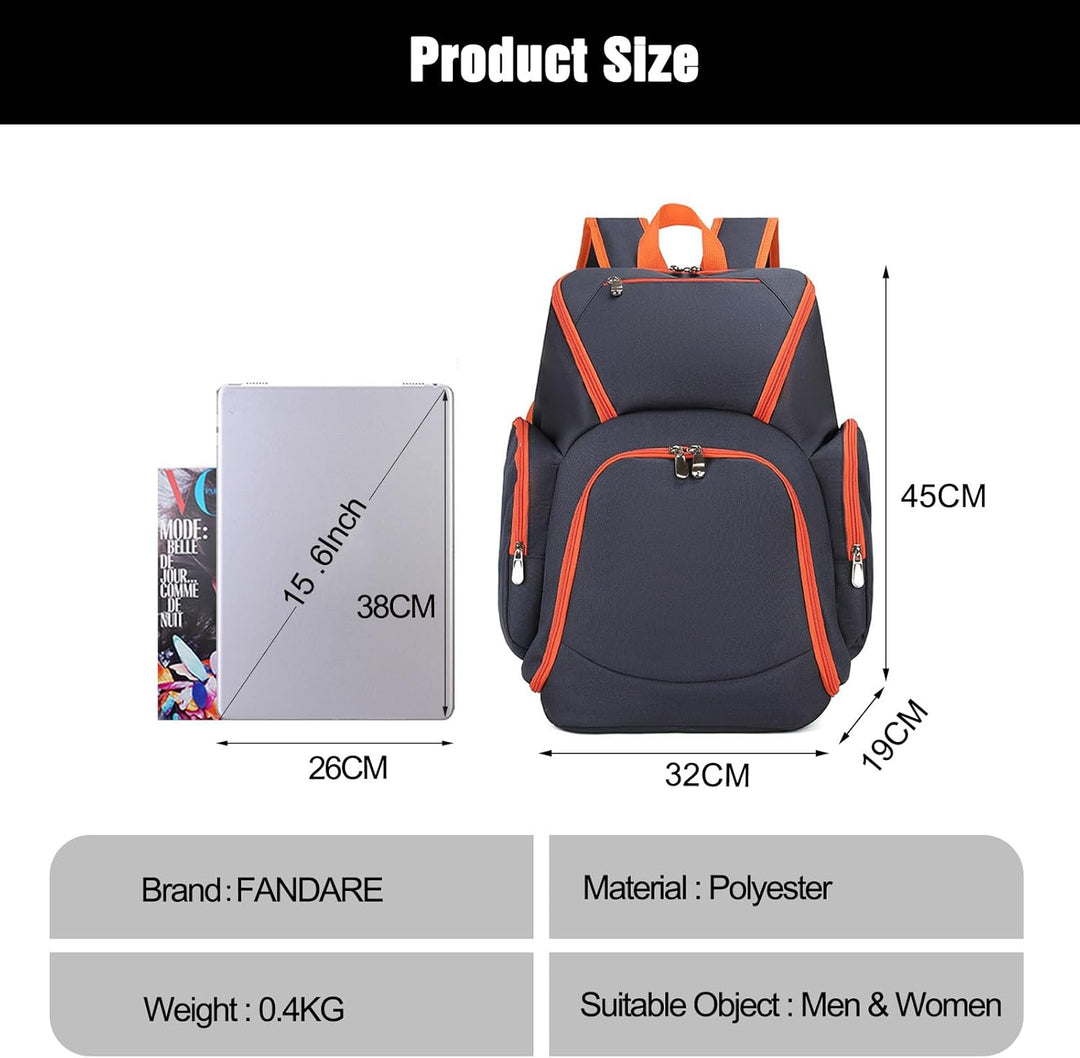 FANDARE Basketball Rucksack Fussballtasche Schulrucksack Turnbeutel Daypack Schulrucksack Schulranze