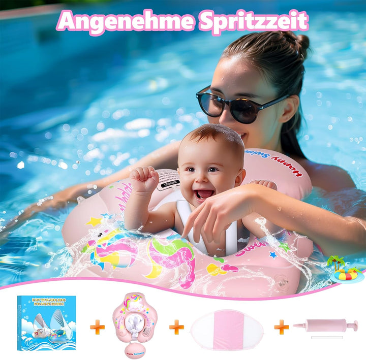 BNEHHOV Schwimmring Baby mit Sonnendach Abnehmbarem Sonnendach Schwimmsitz Kleinkinder Schwimmhilfe