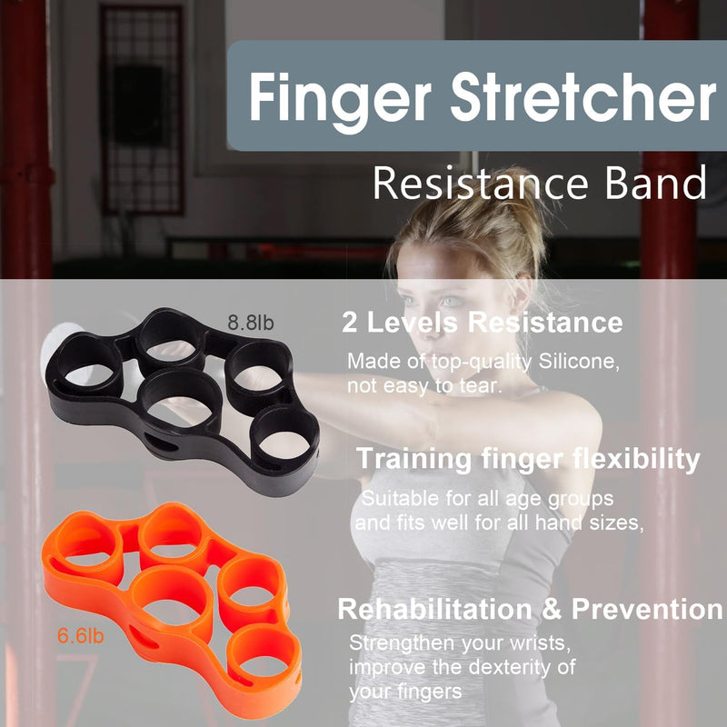 Handtrainer-Set, 8 Stück, Fingertrainer, Kreiselball, Grifftrainer mit Zähler, Fingerstrecker, Handg