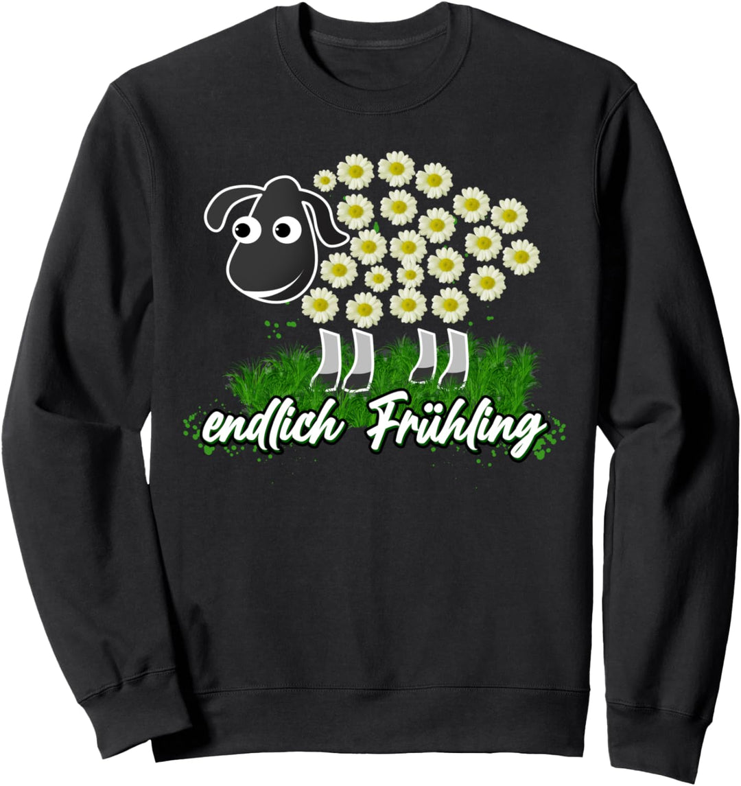 Frühling Schaf Gänseblümchen Blumen Schafe Blümchen Blume Sweatshirt