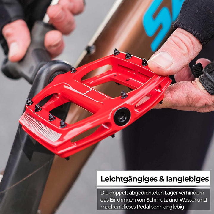 BBB Cycling Fahrrad Pedale mit Grosse Plattform Alu-Pedalkörper Auswechselbare Grip-Pins CoolRide BP