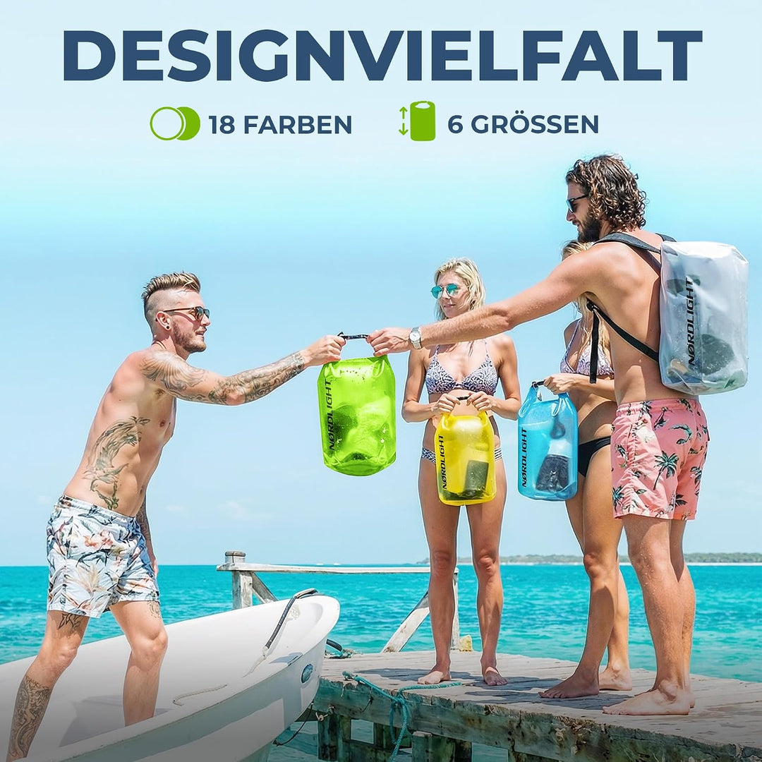 Nordlight Dry Bag wasserdichte Tasche - 2l 5l 10l 15l 20l 30l Liter | Wasserfester Packsack Seesack