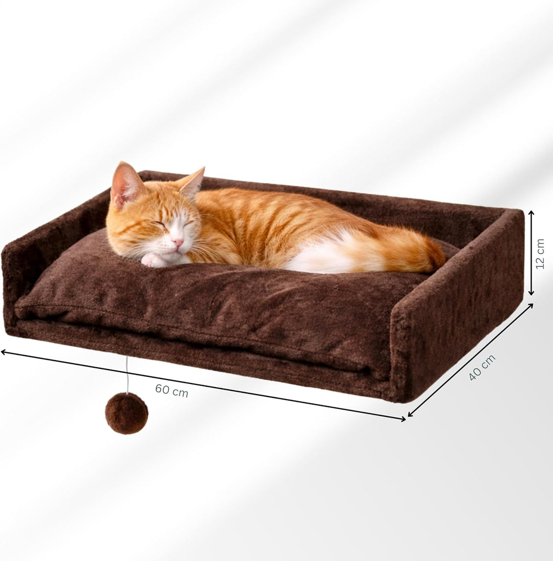 nanook Liegeplatz Top für Katzen-Kratzbaum mit Kissen gross XXL 60x40 cm - braun, braun