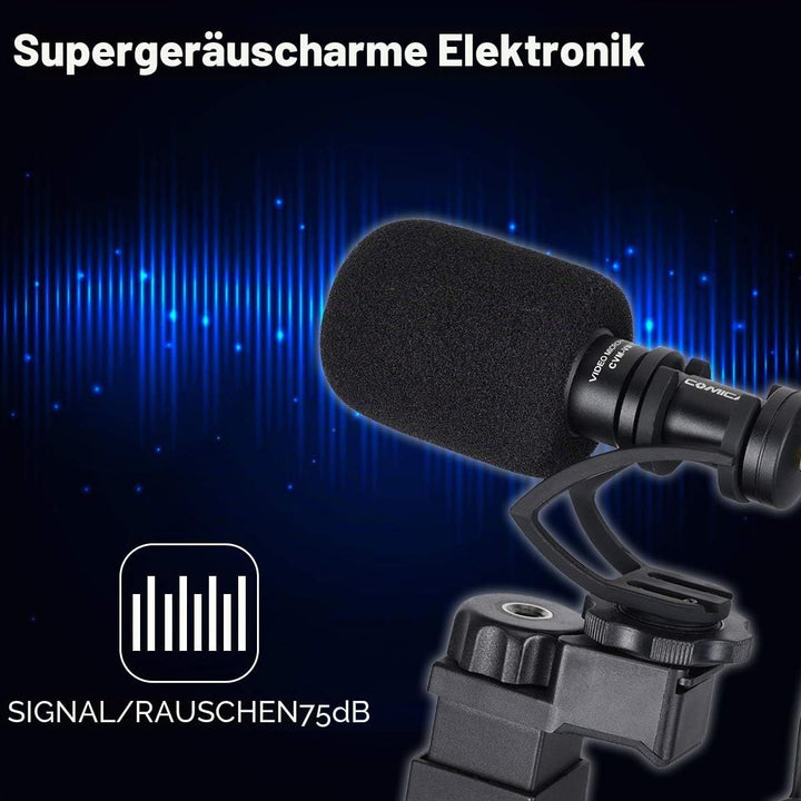 Moman Smartphone-Mikrofon mit Videokit, Shotgun-Mikrofon mit Nierencharakteristik, Kondensator-Richt
