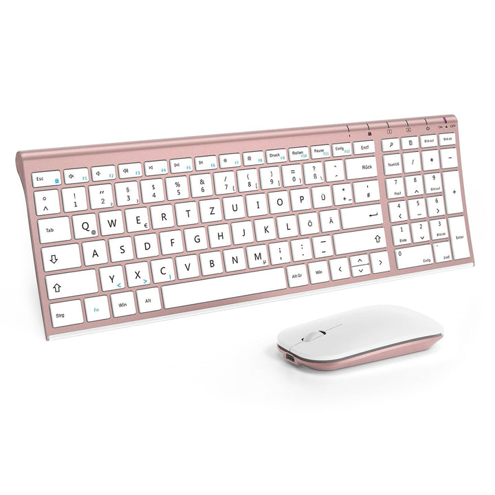 seenda Tastatur Maus Set Kabellos, Wiederaufladbare Aluminium Tastatur mit kompaktes Design, Ultradü