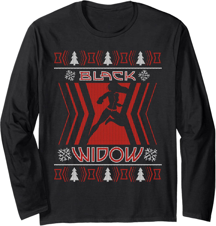 Marvel Black Widow Natasha Romanoff Holiday Sweater Langarmshirt
