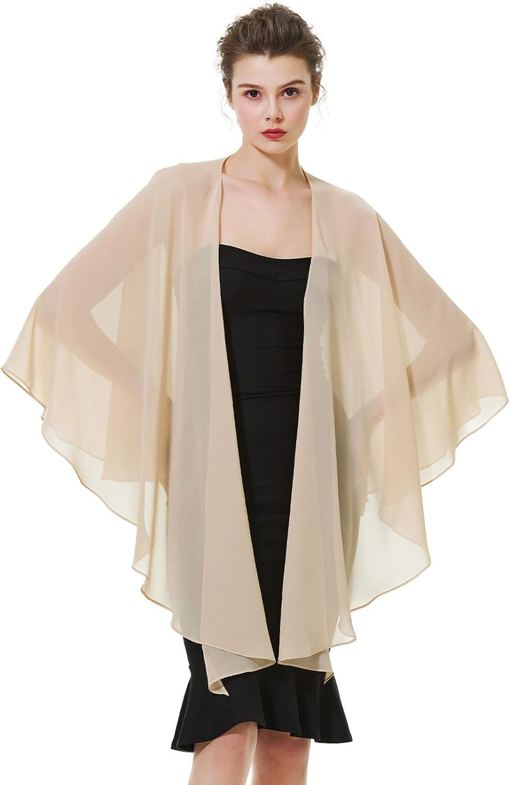 BEAUTELICATE Damen Chiffon Schal Stola Elegante Bolero Leichter Sommerjacke Braut Schal für Brautkle