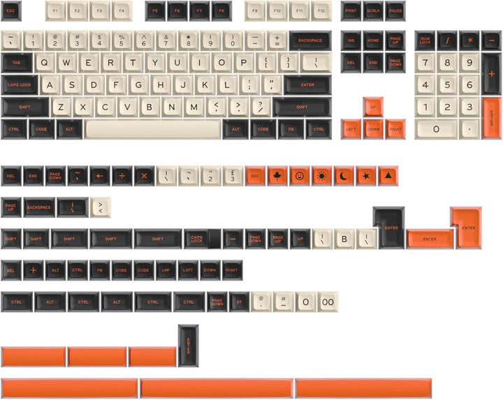 SOLIDEE 150 Tastenkappen ASA Profil PBT Key Cap Set für Cherry Mx Gateron Kailh Schalter 60% 65% TKL