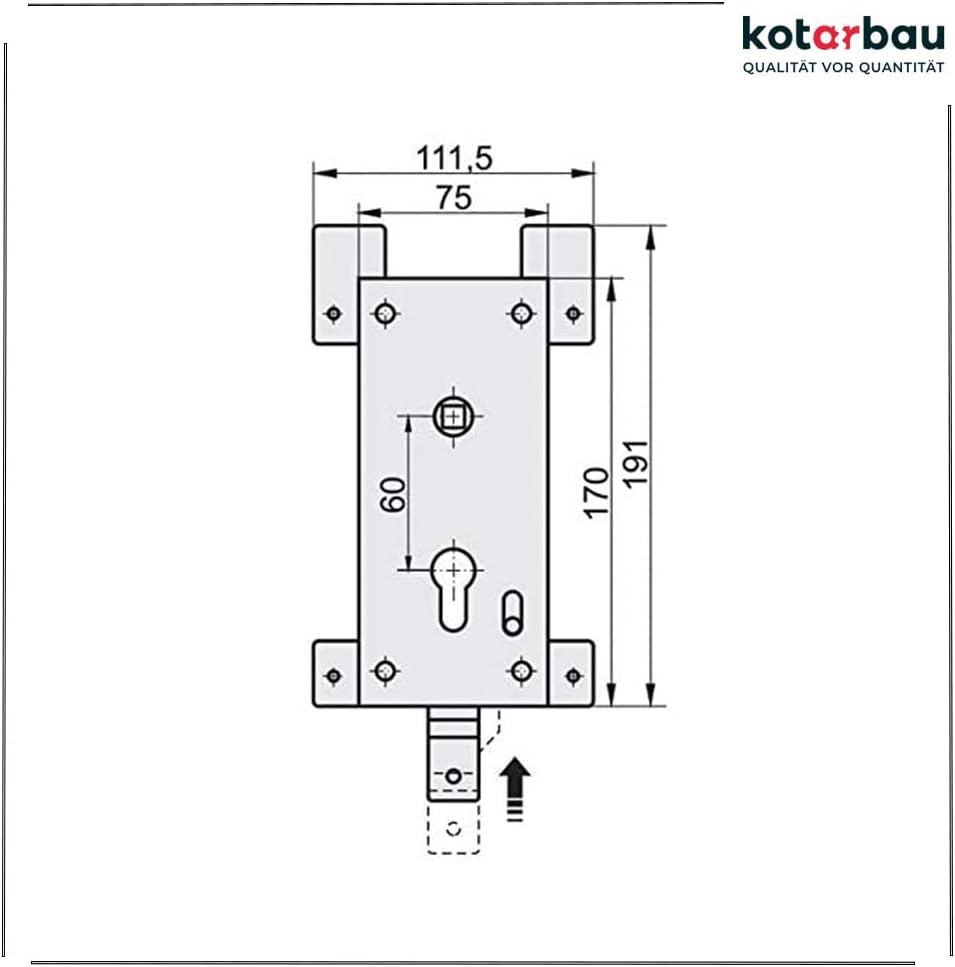 KOTARBAU® Garagenschloss 60 mm Stahl Torschloss Garagentorschloss Profilzylinder für Schwingtore Tor