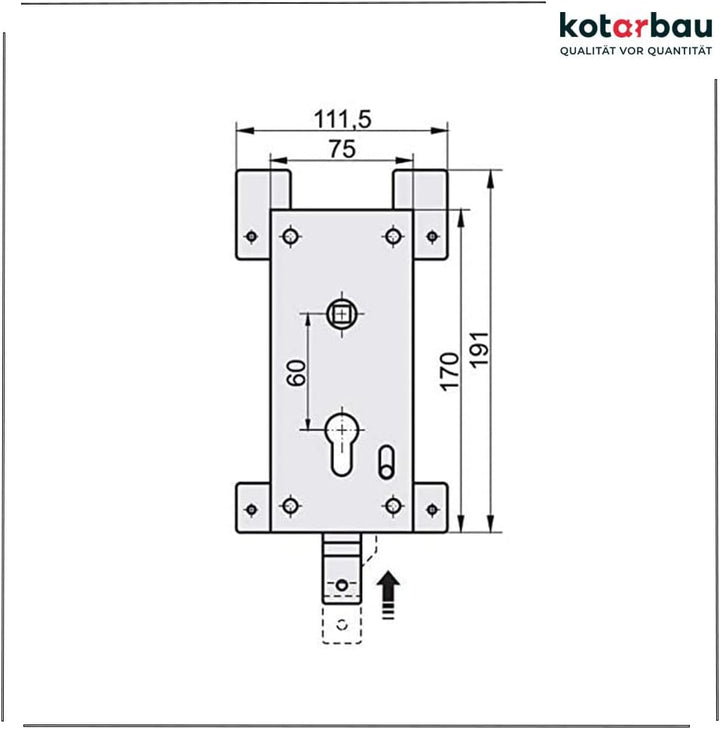 KOTARBAU® Garagenschloss 60 mm Stahl Torschloss Garagentorschloss Profilzylinder für Schwingtore Tor