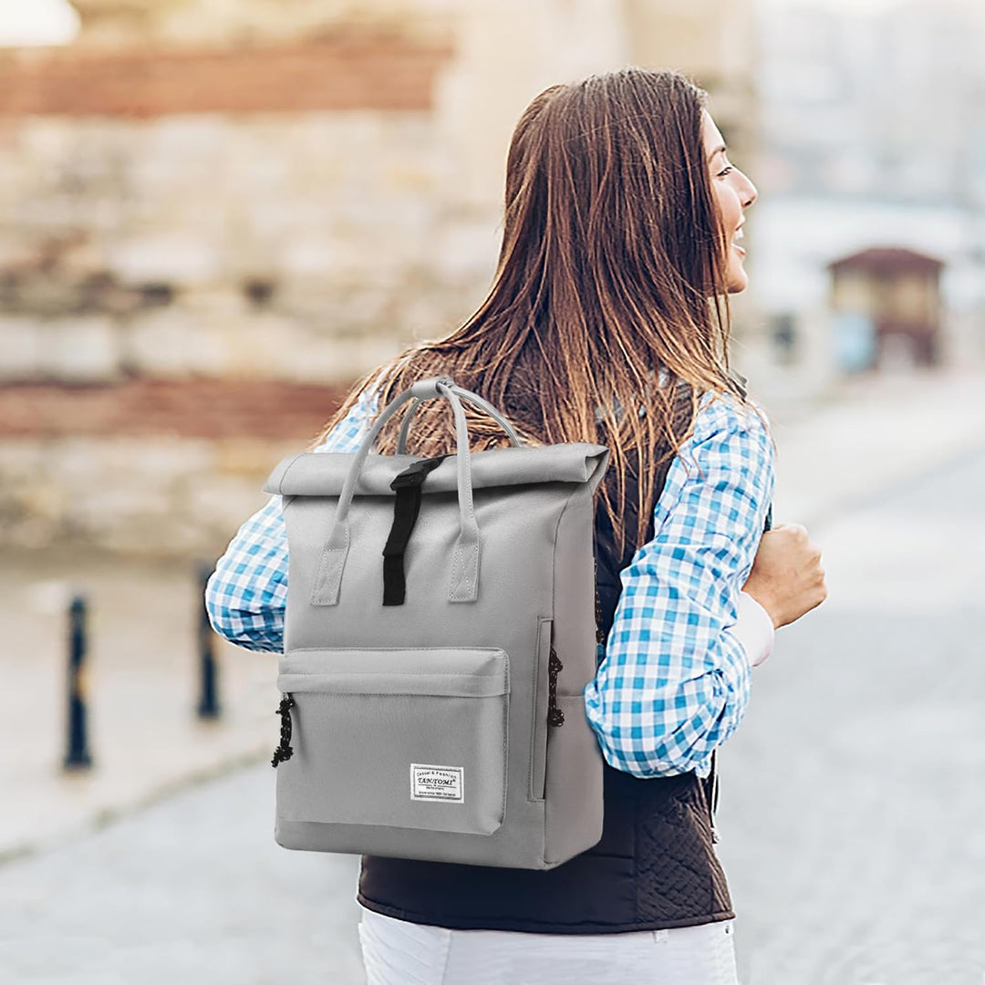 TANTOMI Laptop Rucksack, Rucksack Laptop Tasche 15,6 Zoll, Rucksack Damen und Herren weit öffenbar,