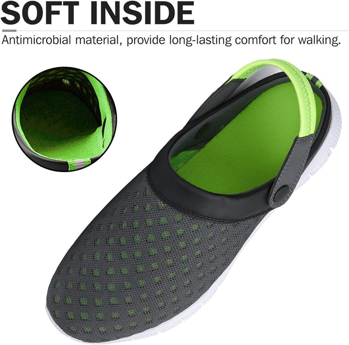 SAGUARO Sommer Unisex Clogs Hausschuhe Mesh Atmungsaktiv Gartenschuhe Gr. 36-48, 36 EU Grün